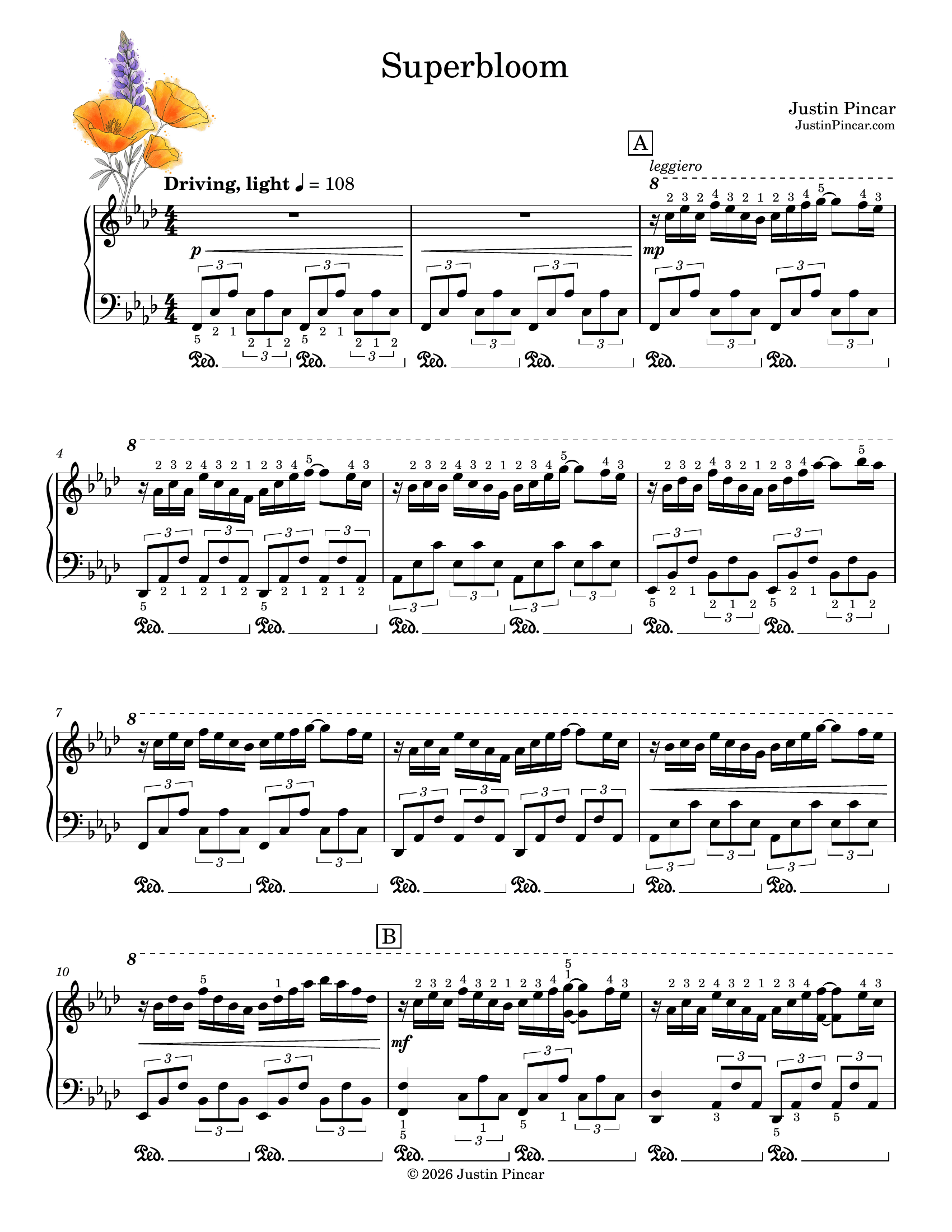 Superbloom, score page 1 of 5